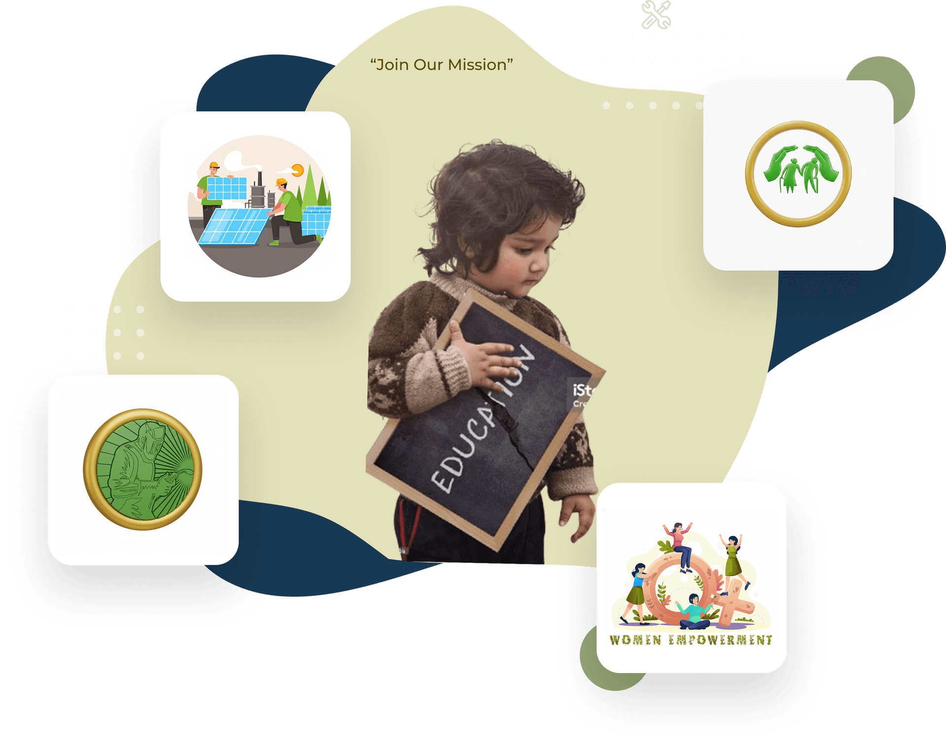 Child with education board